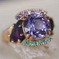 Purple Tourmaline & Paraiba Ring
