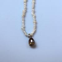 Seed Pearl Necklace with Diamond 