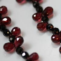 Black Spinel & Red Garnet Briolette Necklace