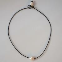 Leather & Pearl Necklace