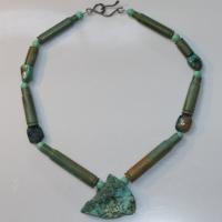 Turquoise & Rifle Shell Necklace