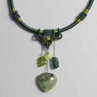 Silk Cord, Actinolite, Tourmaline & Prehnite Necklace