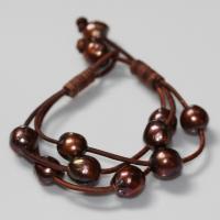 Leather & Pearl Bracelet