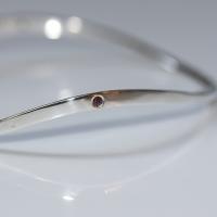 Forged Silver Bangle with Rubies