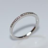 14KT White Gold, Size 7.5, .30ct Diamond Bead Set Ring