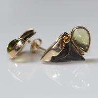 Shark Tooth & Peridot Earrings
