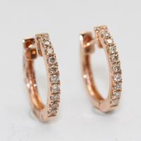 Pink Gold & Diamond Huggie Hoops