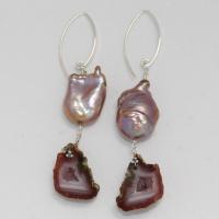 Geode & Pearl Earrings