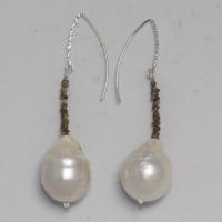 Dirty Diamond & Pearl Dangle Earrings