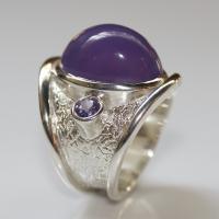 Holly Blue Agate & Purple Sapphire Ring