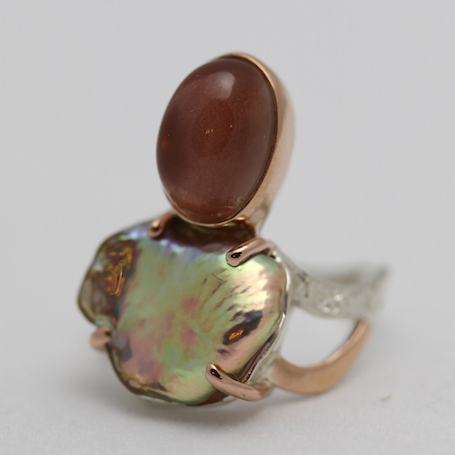 Pearl & Sunstone Ring
