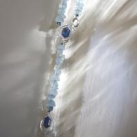 Aquamarine & Sapphire Slice Necklace