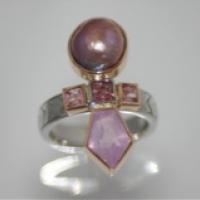 Pink Pearl, Pink Sapphire & Pink Spinel Ring